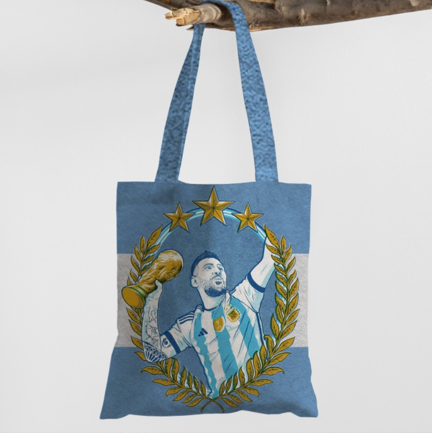 Сумка шопер еко "Ліонель Мессі футбол гравець арт фарби"