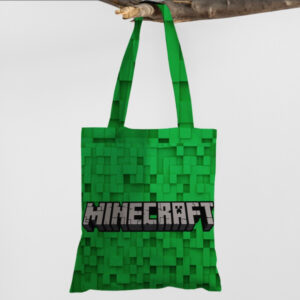 Сумка шопер еко "Майнкрафт логотип зелене"