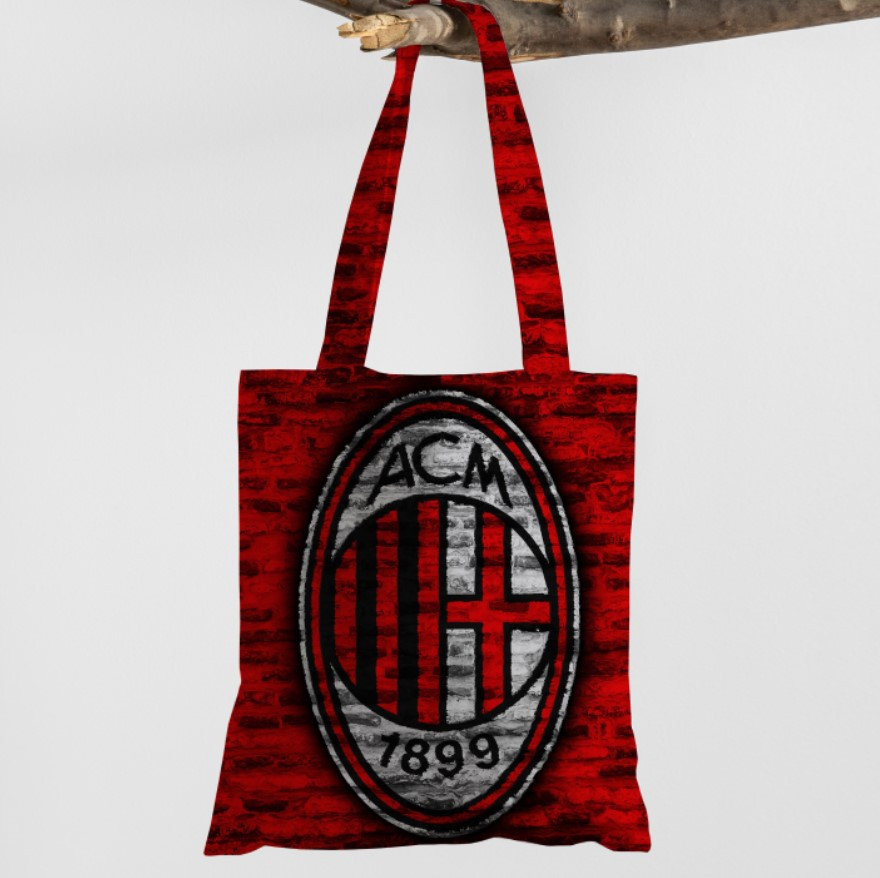 Сумка шопер еко "Мілан клуб емблема логотип футбол"