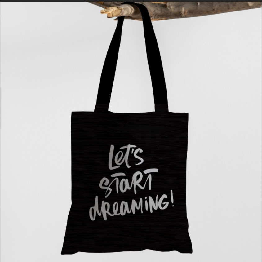 Сумка шопер еко "Напис мотивація темному тлі текстури"