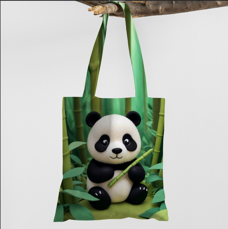 Сумка шопер еко "Панда мультик тварина бамбук"
