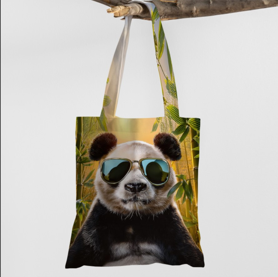 Сумка шопер еко "Панда тварина в окулярах"
