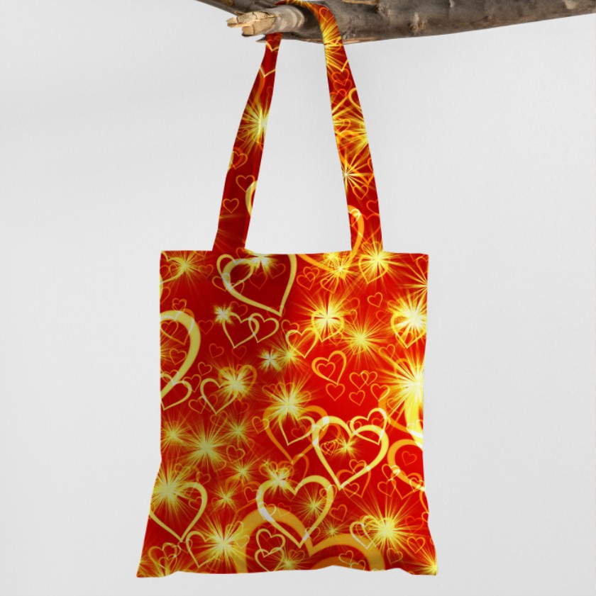 Сумка шопер еко "Серця арт блиск патерн"