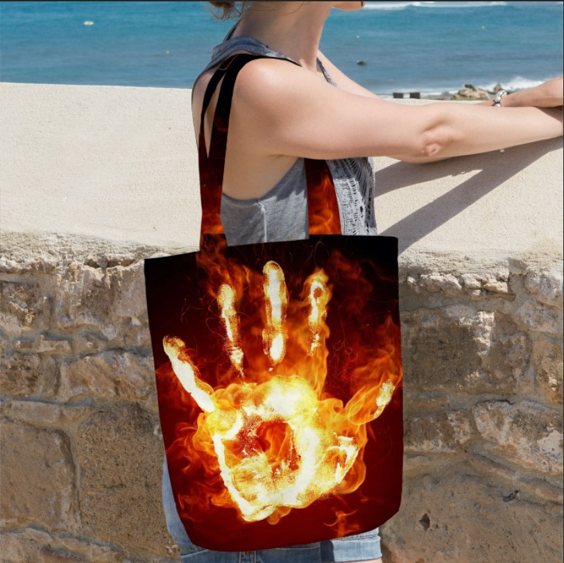 Сумка шопер еко "Текстура вогню відбиток руки"