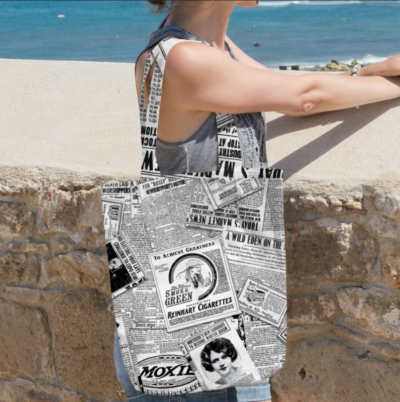Сумка шопер еко "Текстура газет папіру ретро"