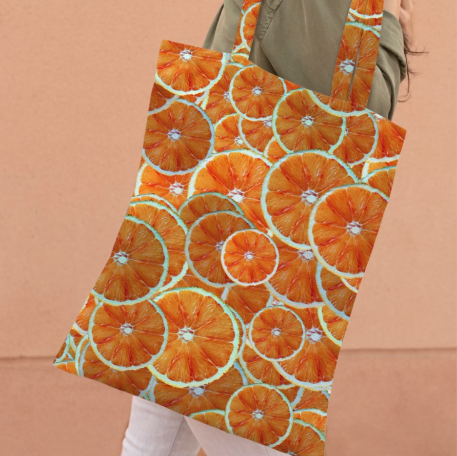 Сумка шопер еко "Текстура різаних апельсинів цитрус"