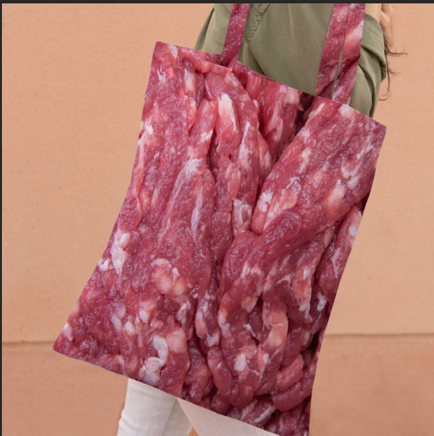 Сумка шопер еко "Текстура сирого м'яса фаршу"