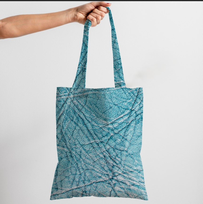 Сумка шопер еко "Текстура шкіри тварини блакитна"