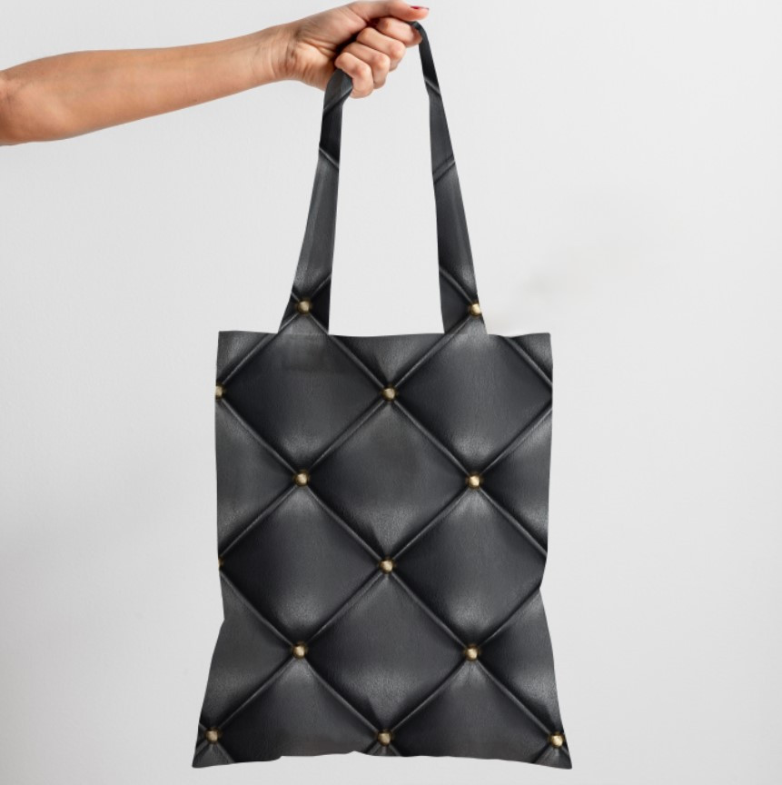 Сумка шопер еко "Текстура шкіряного дивану чорного кольору 2"