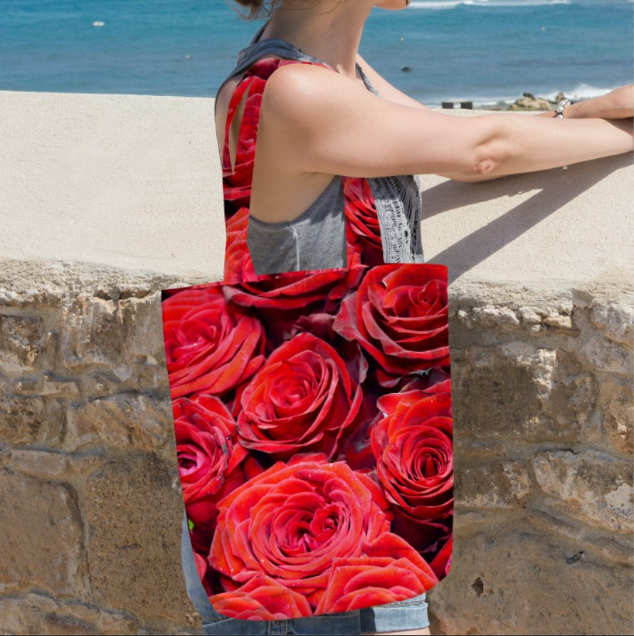 Сумка шопер еко "Троянди червоні букет"