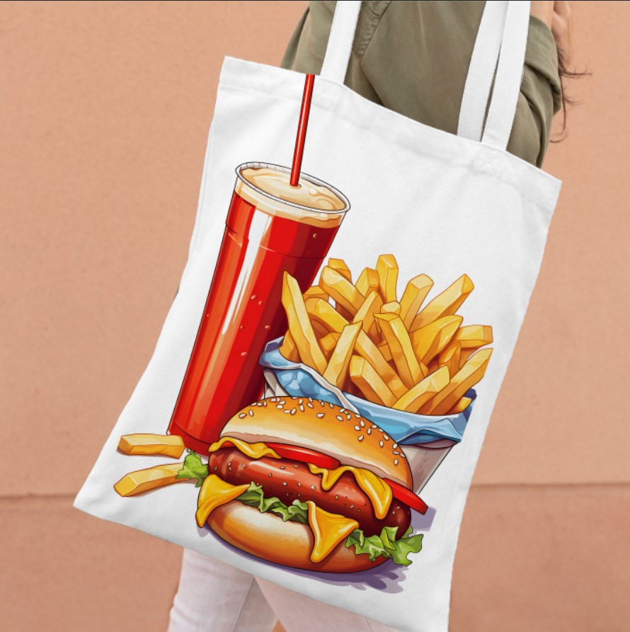 Сумка шопер еко "Фастфуд малюнок їжа"