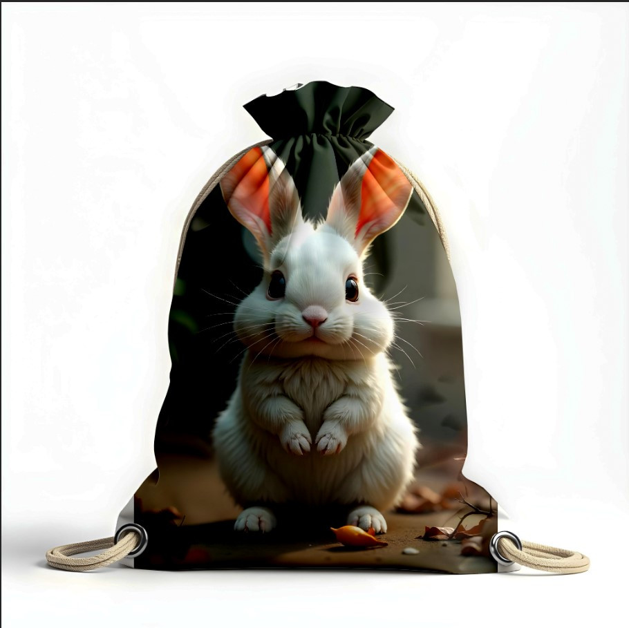 Рюкзак мішок "Казковий білий кролик"