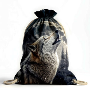 Рюкзак мішок "Вовк хижак тварина виє на місяць"