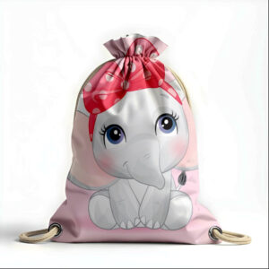 Рюкзак мішок "Казковий маленький слон рожевий фон"