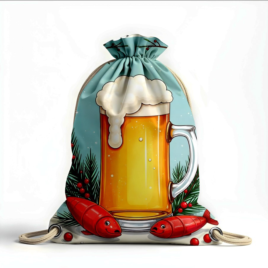 Рюкзак мішок "Арт бокал пива риба гілки ялинки"