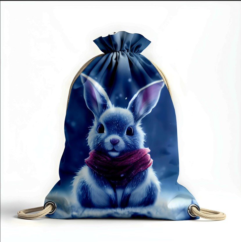 Рюкзак мішок з 3D принтом " кролик маленький казковий зима"