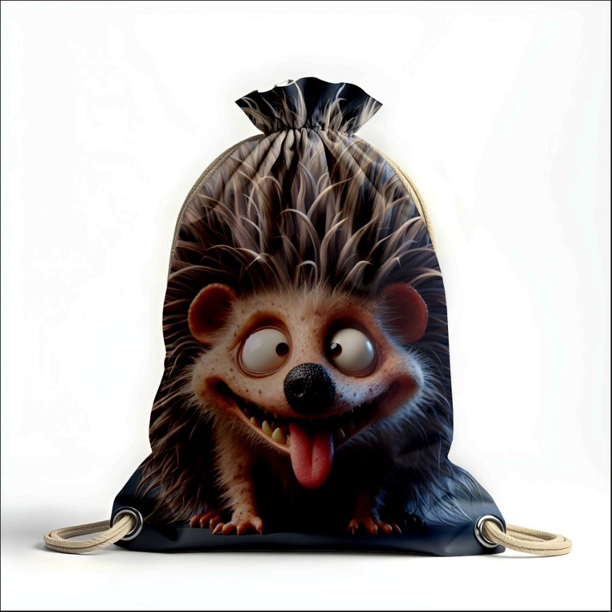 Рюкзак мішок з 3D принтом " їжак скажений прикольний"