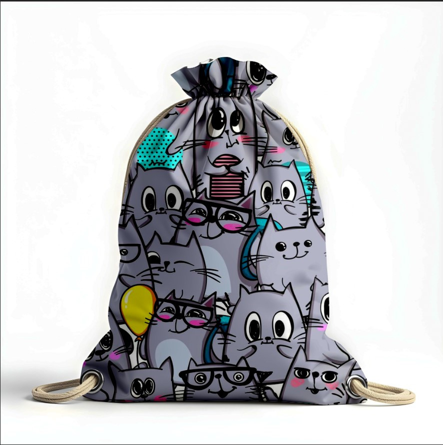 Рюкзак мішок з 3D принтом " мультяшні коти кумедні"