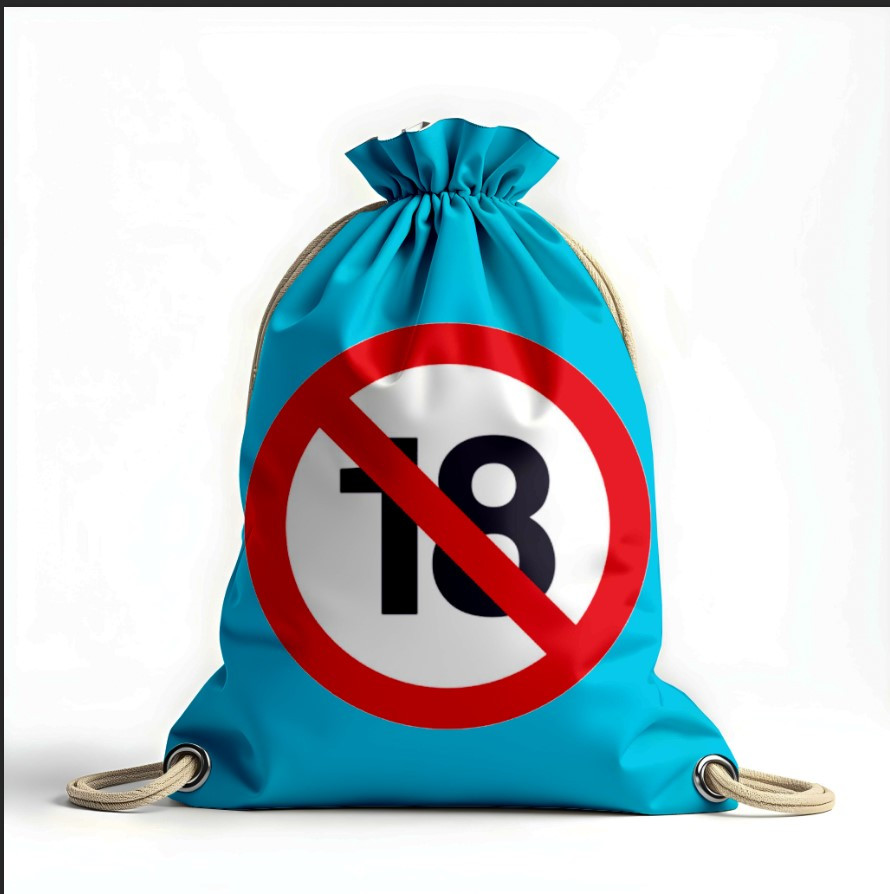 Рюкзак мішок з 3D принтом " заборона знак дорожній вісімнадцять"