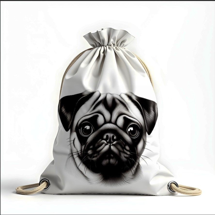 Рюкзак мішок з 3D принтом " мопс арт собака"