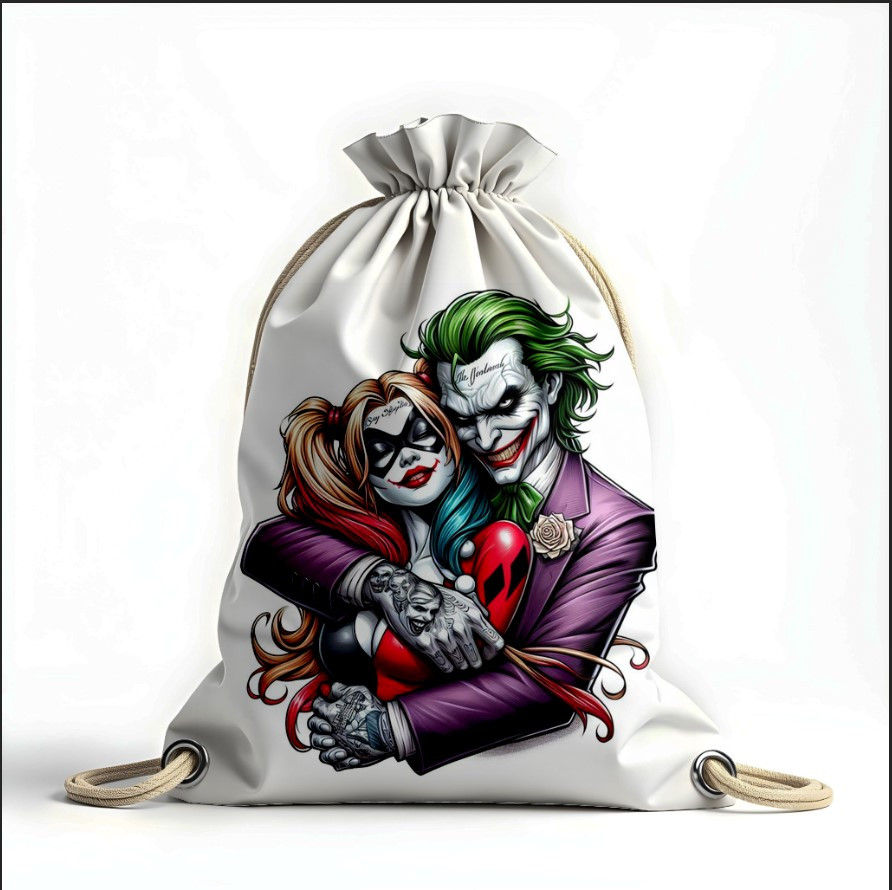 Рюкзак мішок з 3D принтом " Харлі Квін Джокер кольоровий арт"