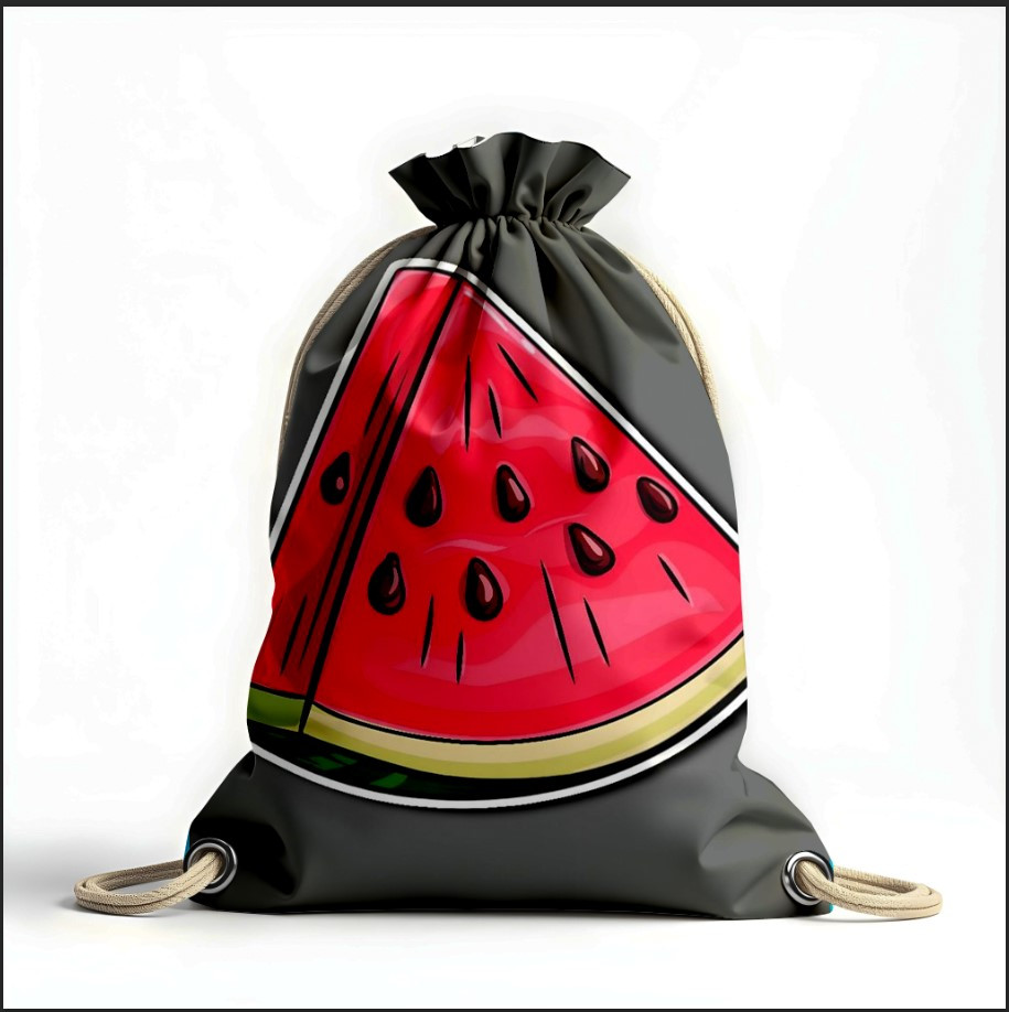 Рюкзак мішок з 3D принтом " кавун скибка арт"