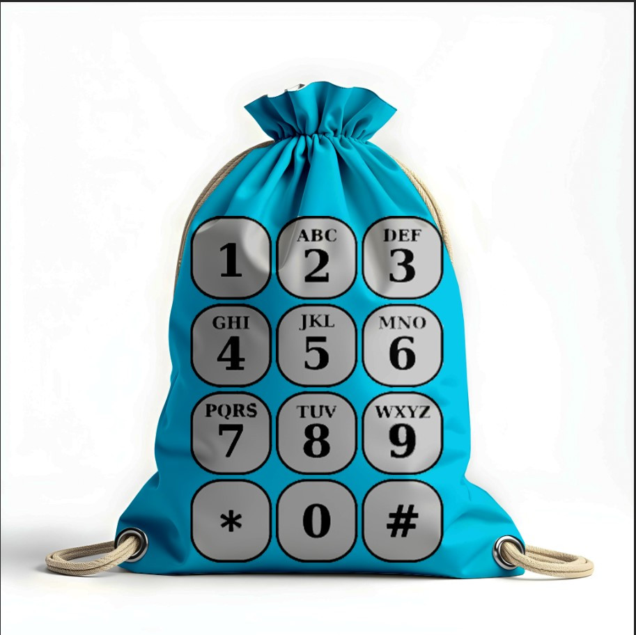 Рюкзак мішок з 3D принтом " телефон клавіші кнопки літери цифри"