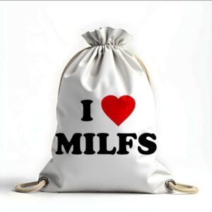 Рюкзак мішок з 3D принтом " мем надпис серце I love MILFs"