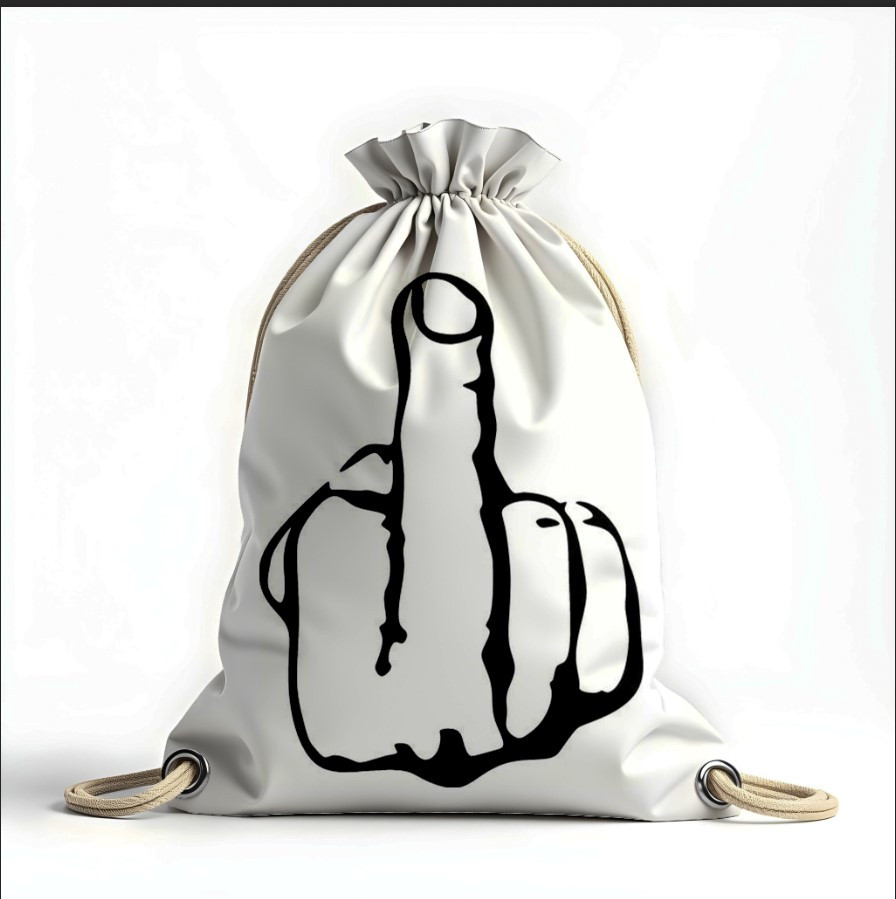 Рюкзак мішок з 3D принтом " знак палець прикол арт"