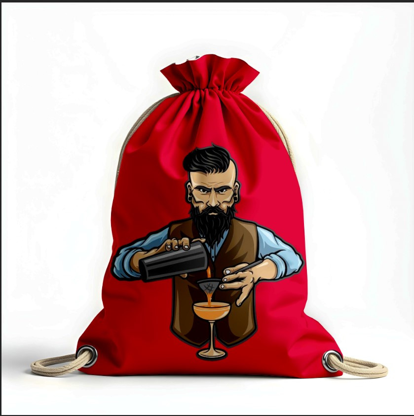 Рюкзак мішок з 3D принтом " бармен чоловік арт"