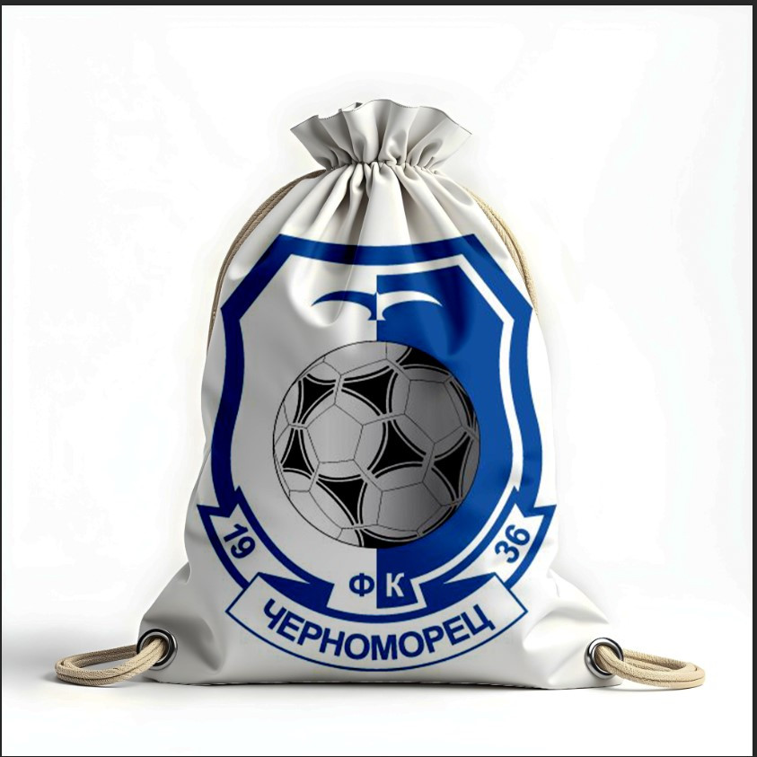 Рюкзак мішок з 3D принтом " Чорноморець клуб футбол емблема"