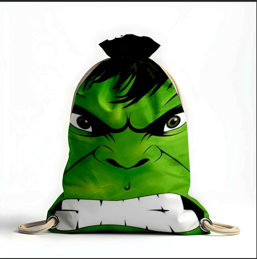Рюкзак мішок з 3D принтом " Халк обличчя"