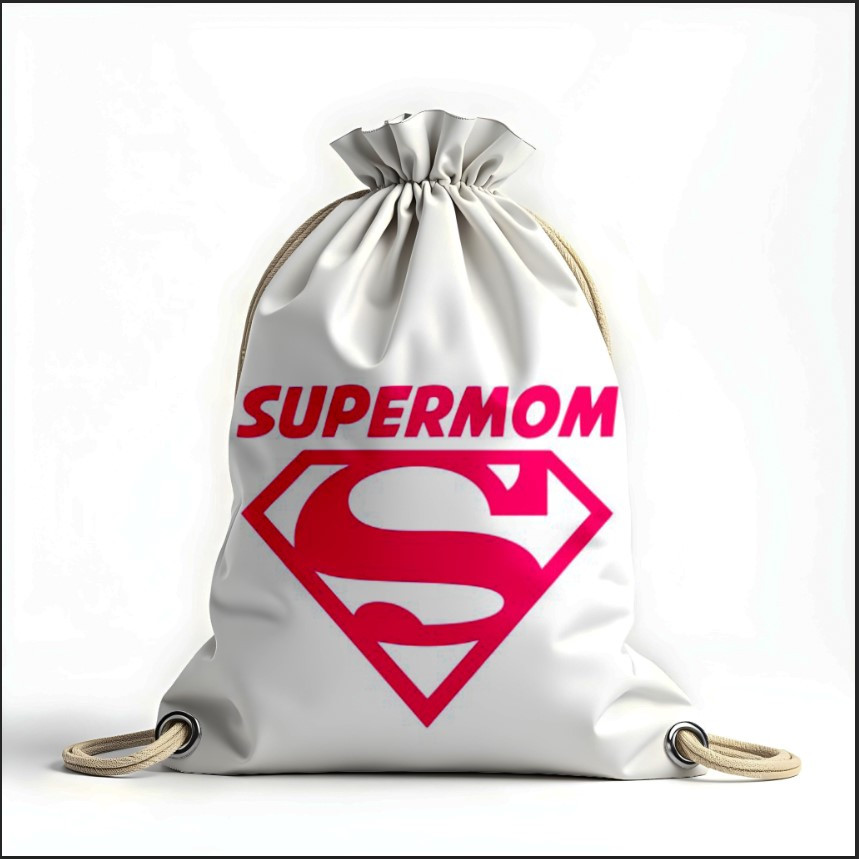 Рюкзак мішок з 3D принтом " Супер мама логотип"