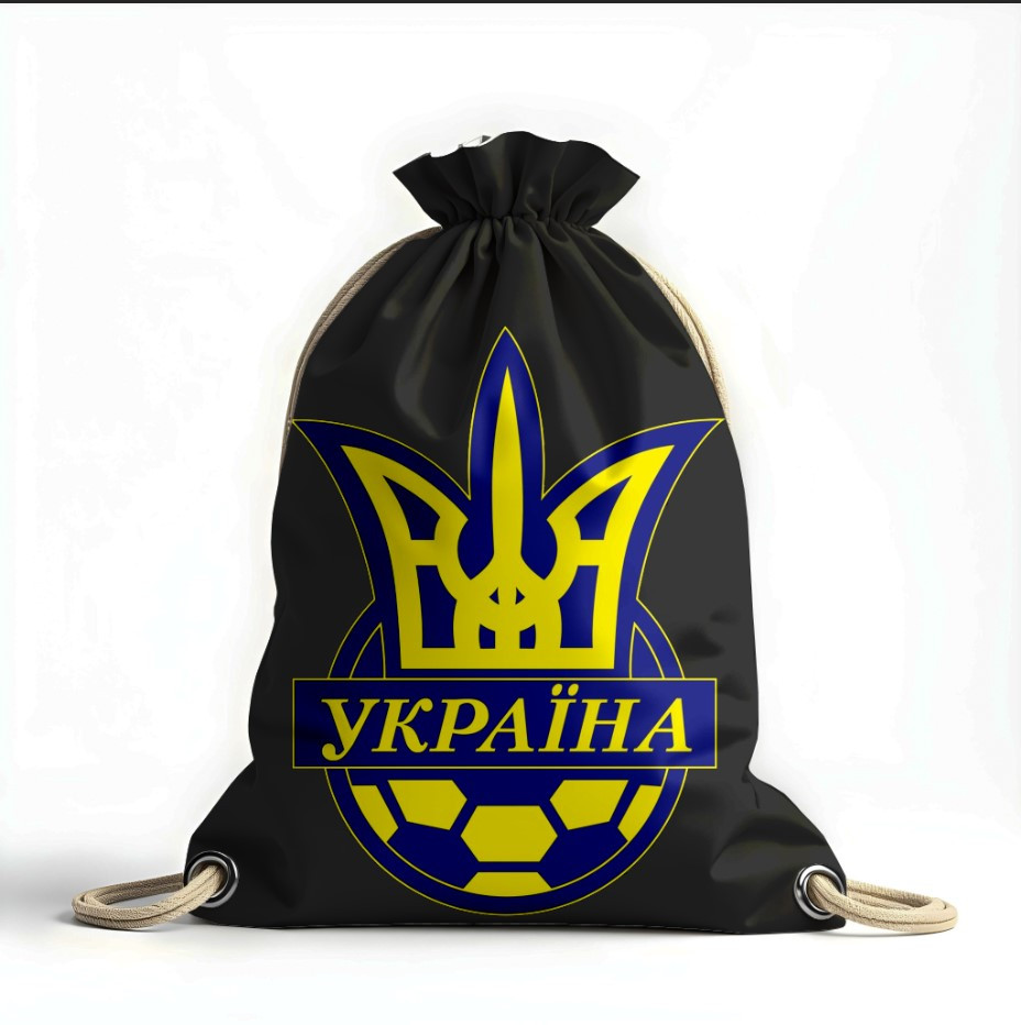 Рюкзак мішок з 3D принтом " Україна герб логотип збірної футбол"