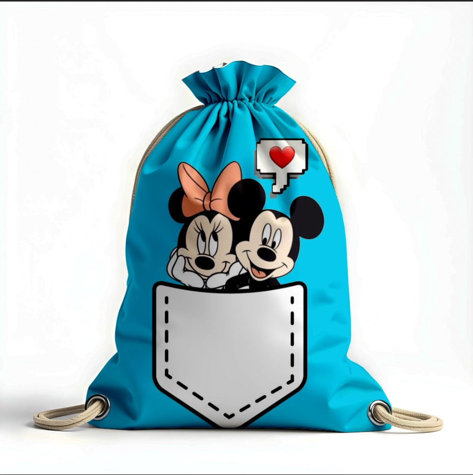 Рюкзак мішок з 3D принтом " Мікі Міні Маус мультик серце"