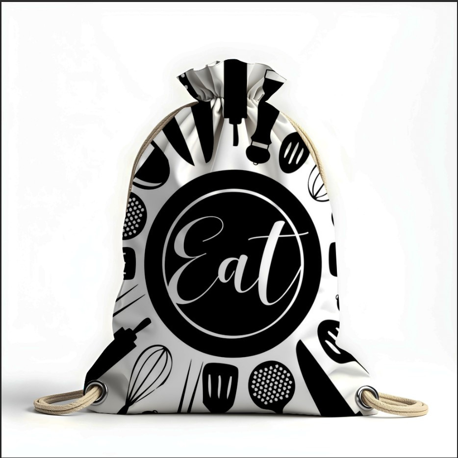 Рюкзак мішок з 3D принтом " їжа надпис кухонні приладдя"