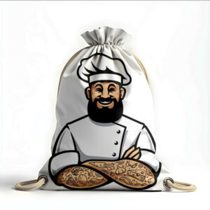 Рюкзак мішок з 3D принтом "Кухар тату посмішка арт"