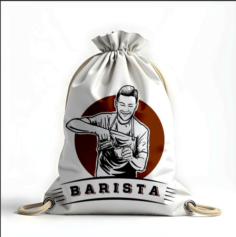 Рюкзак мішок з 3D принтом "Бариста кава чоловік"