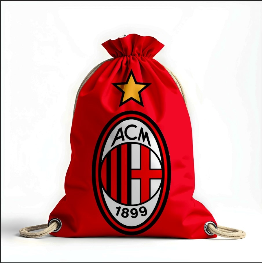 Рюкзак мішок з 3D принтом "Мілан клуб футбол емблема"