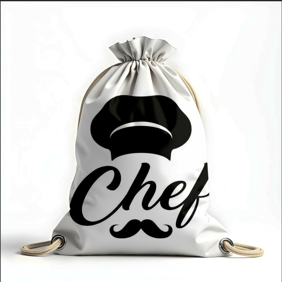Рюкзак мішок з 3D принтом "Шеф кухар надпис вуса капелюх"