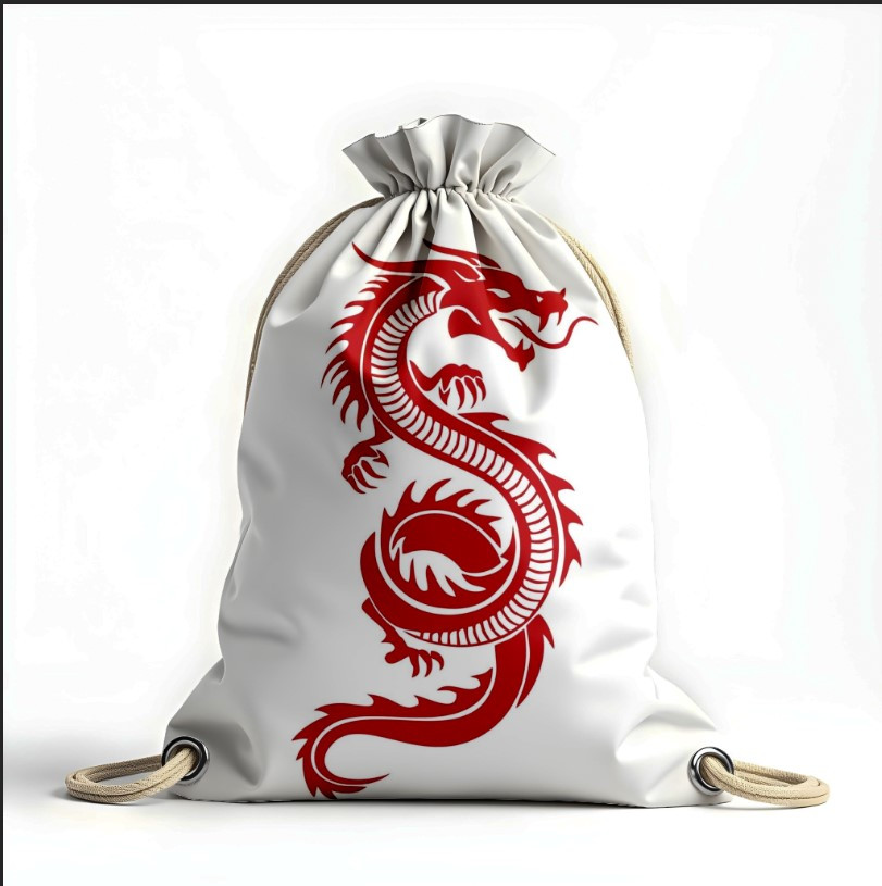 Рюкзак мішок з 3D принтом "Дракон червоний міфічний"
