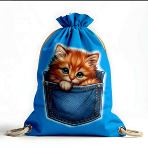 Рюкзак мішок з 3D принтом "Кошеня руде кишеня"