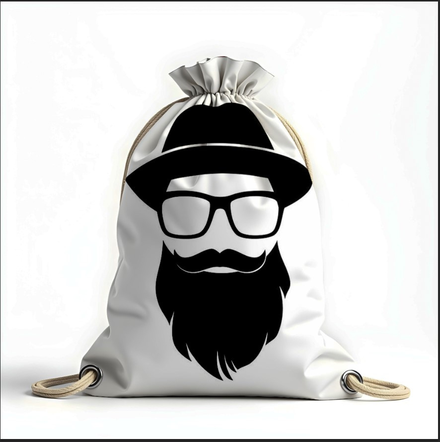 Рюкзак мішок з 3D принтом "Барбер борода капелюх"