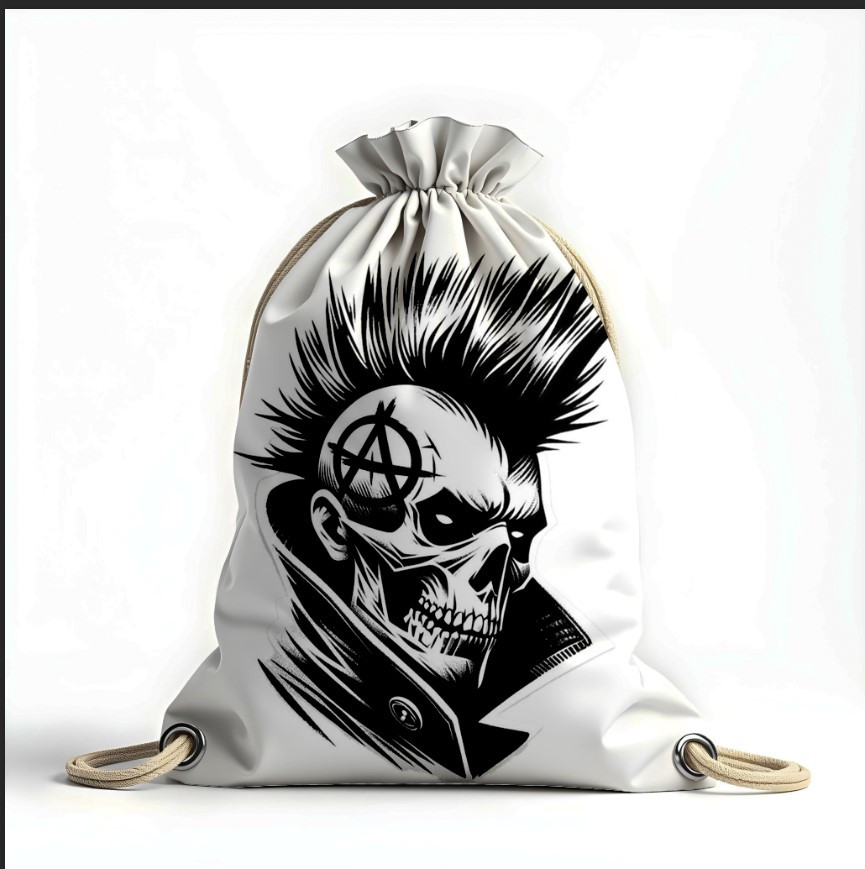 Рюкзак мішок з 3D принтом "Панк череп рок метал"