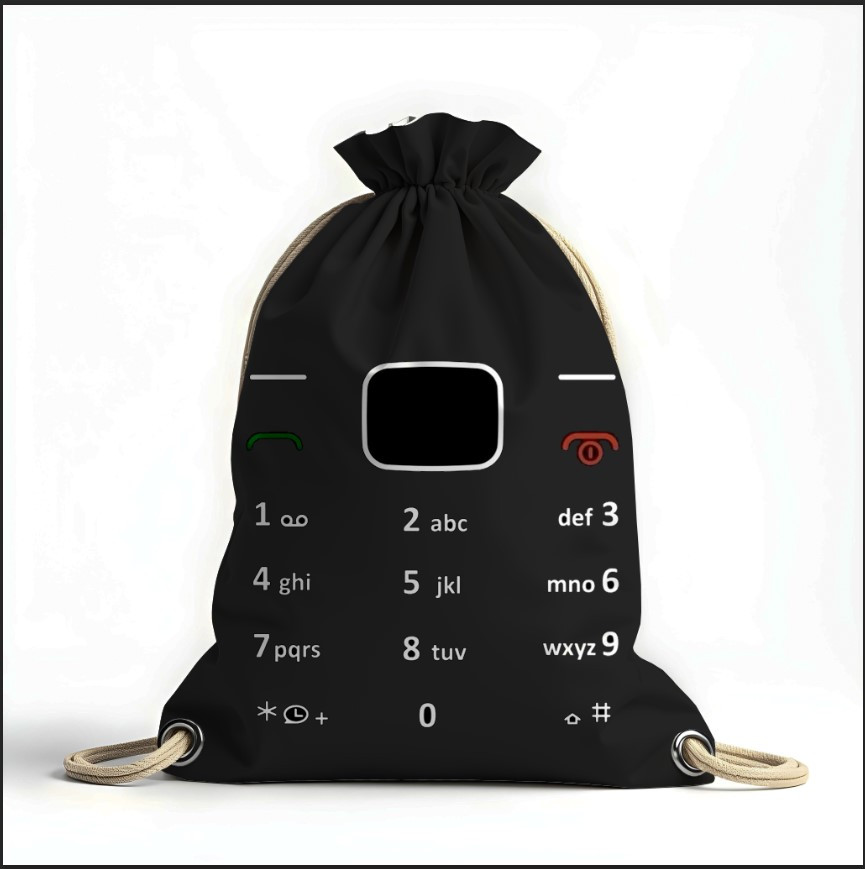 Рюкзак мішок з 3D принтом "Телефон ретро панель"