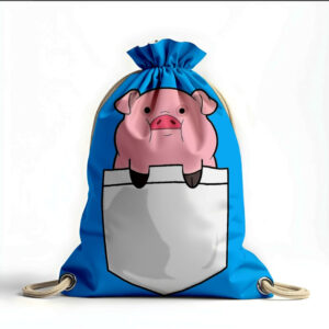 Рюкзак мішок з 3D принтом "Порося у кишені арт"