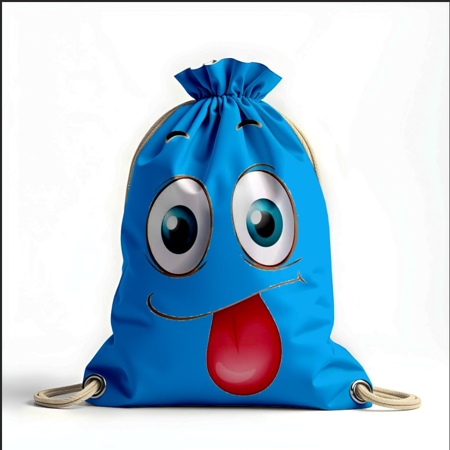 Рюкзак мішок з 3D принтом "Смайлик язик"