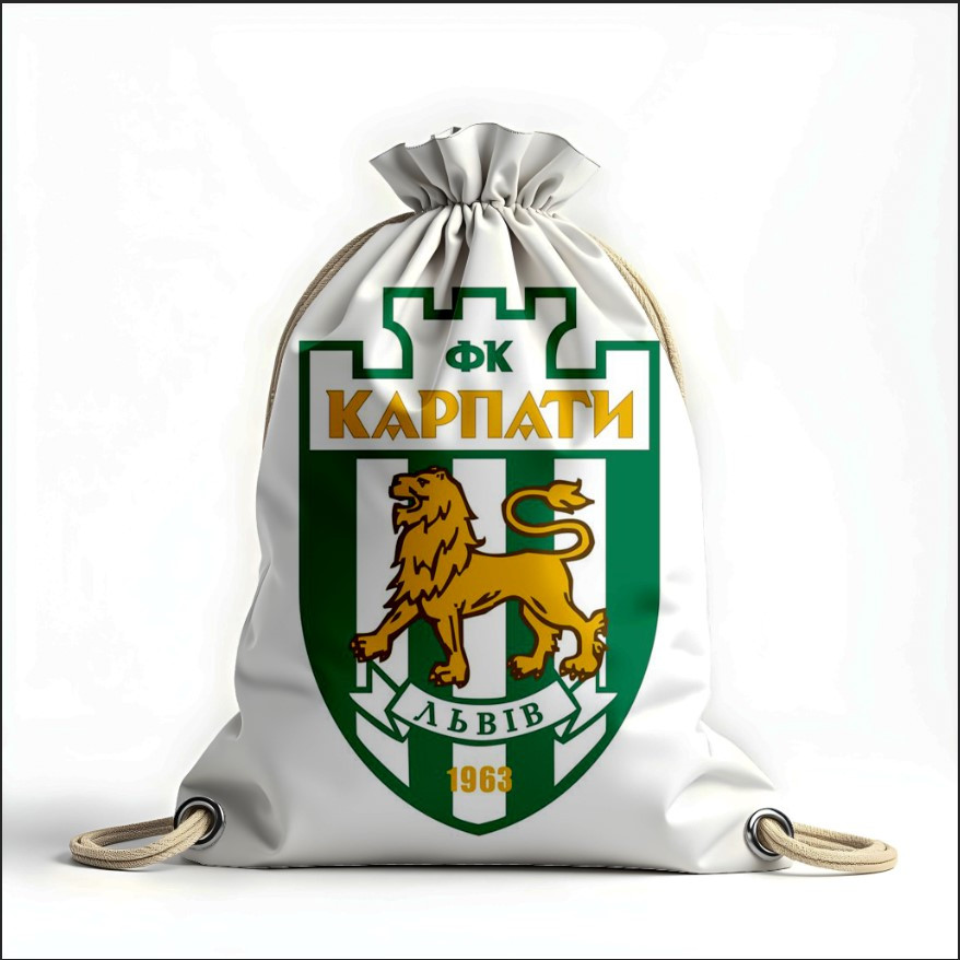 Рюкзак мішок з 3D принтом "Карпати клуб футбол емблема"
