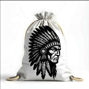 Рюкзак мішок з 3D принтом "Індіанець пір'я арт"