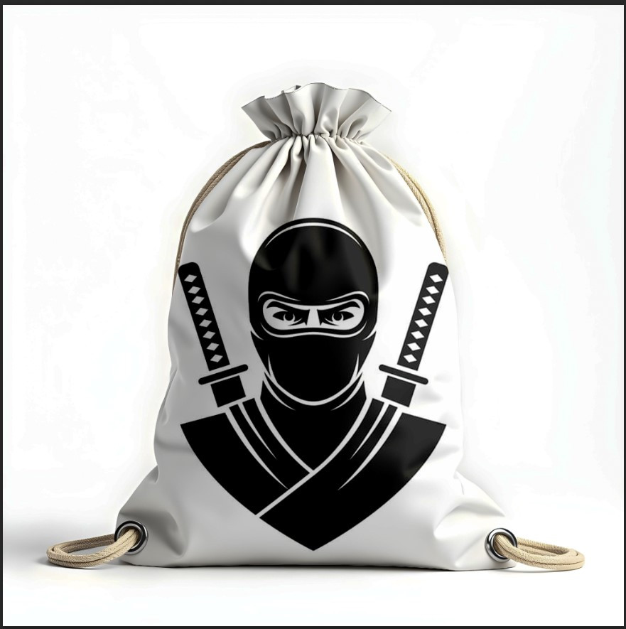 Рюкзак мішок з 3D принтом "Воїн ніндзя Японія тінь 1"